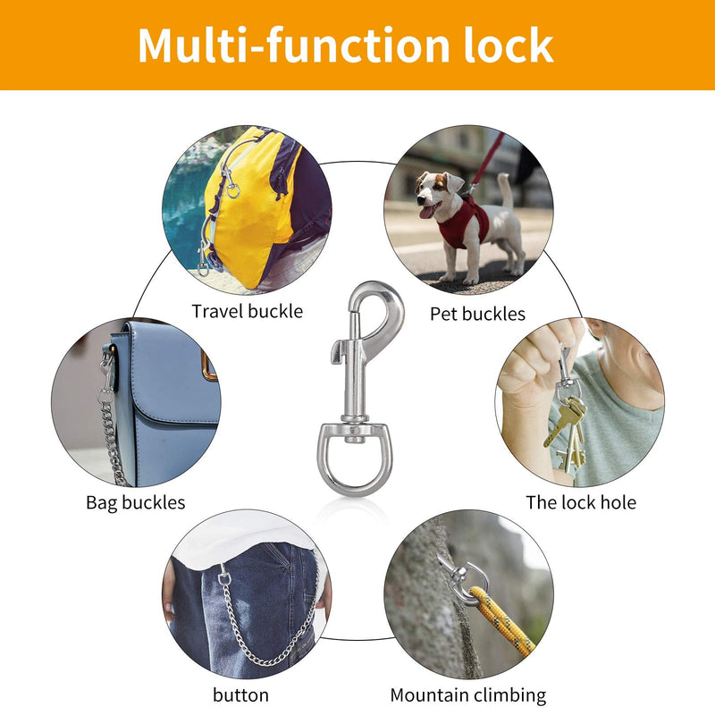 3 Inch Swivel Snap Hooks, 12Pcs Heavy Duty Pet Leash Hooks Swivel Eye Snap Clips for Dog Leash DIY Crafts Project