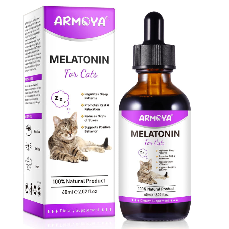 ARMOYA Cat Melatonin - Melatonin for Cats - Cat Calming Treats- Cat Sedative for Grooming - Helps to Support Restful Sleep for Your Cat - Cat Sleep Aid - Anxiety Relief for Cats 1pcs