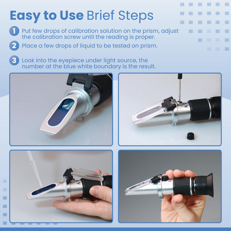 0-90% Brix Refractometer with ATC - Accurate Sugar Content Measurement for Honey, Fruit, Maple Syrup and Beverages - Ideal for Homebrewing, Labs & More