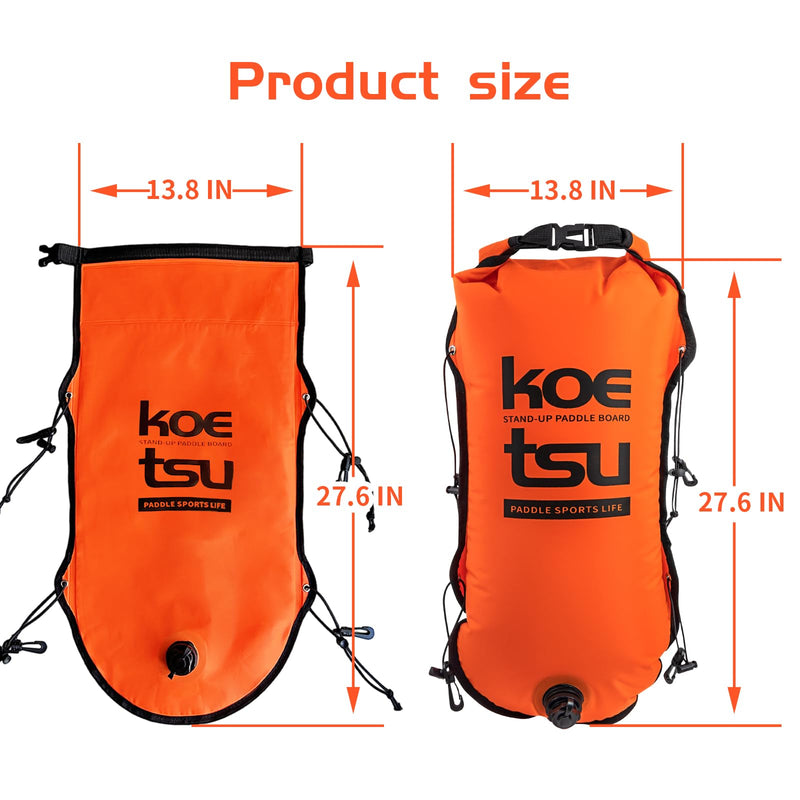 koetsu Swim Buoy & Waterproof Dry Bag 30L for Open Water – High Visibility Safety Bubble with Dual Air Chambers, Shockproof Protection Rest Handle for Swimmers, Triathletes, Kayaking