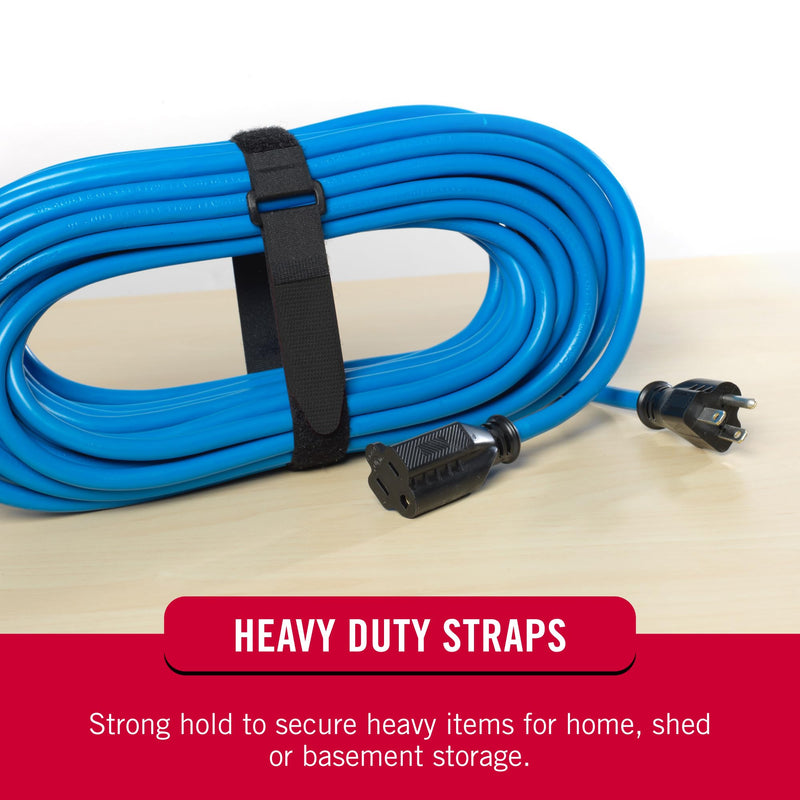 VELCRO Brand VEL-30792-AMS 15 Inch Elastic Straps 4 Pack | Stretchable and Adjustable for Snug Fit | Fasten Lumber, Yoga Mats, Tools, Camping Equipment, More | Cinch with Buckle, Black 15x1 4PK Medium 15"