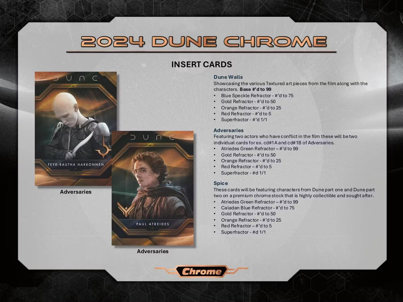 Dune Topps Chrome 7-Pack Blaster Box (Topps 2024) Trading Card Box (1 Sand Worm Ray Wave Parallel Per Box)