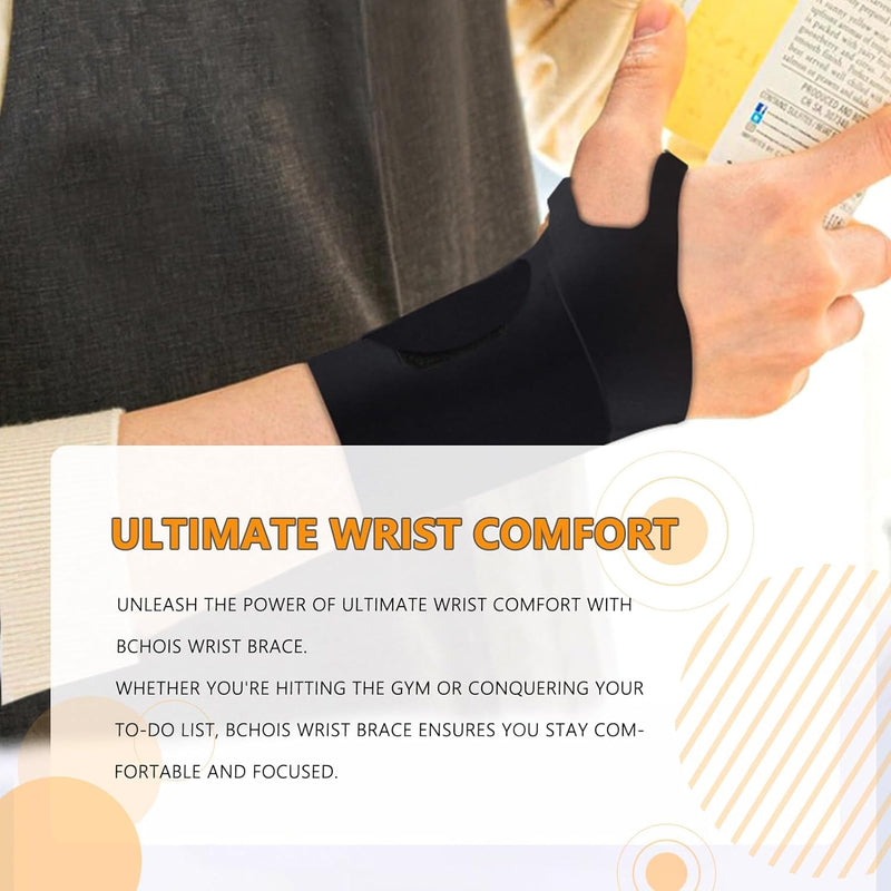 Wrist Brace,Wrist Support for Carpal Tunnel Pain Relief,Ulnar Wrist Brace Ultra-Thin Elastic for Tear,Wrist wraps Repetitive Wrist Use Injury,Fits Both Wrists One Size Black