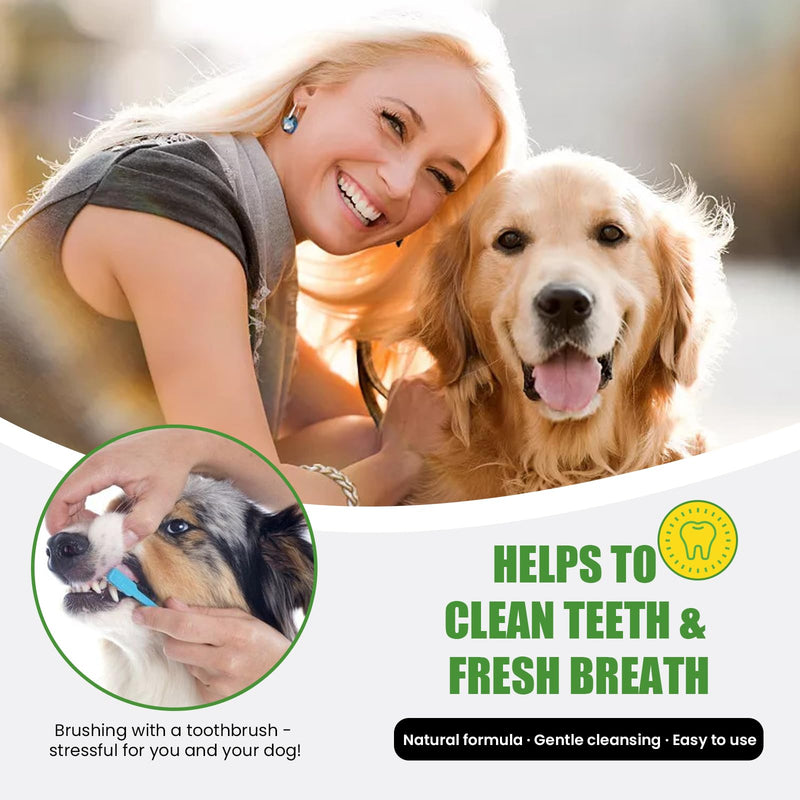 Dog Dental Powder - Dog Teeth Cleaning Powder for Removing Dental Plaque - Plaque & Bad Breath Off Powder with Probiotics & Brown Algae - Dental Care for Dogs & Cats - 90g 90 Grams