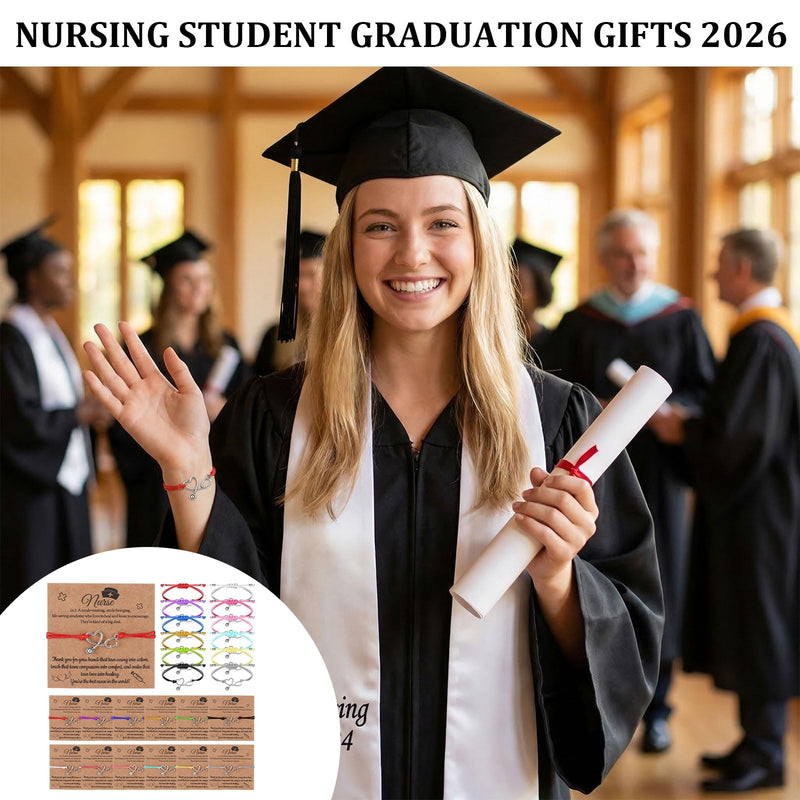 60 Sets Heart Stethoscope bracelet Bulk Nurse Gifts for Women Nurse Bracelet Nurses Week Gifts Bulk 2026 Nurses Appreciation Gift Nursing Student Graduation Gift With Blessing Cards for Women