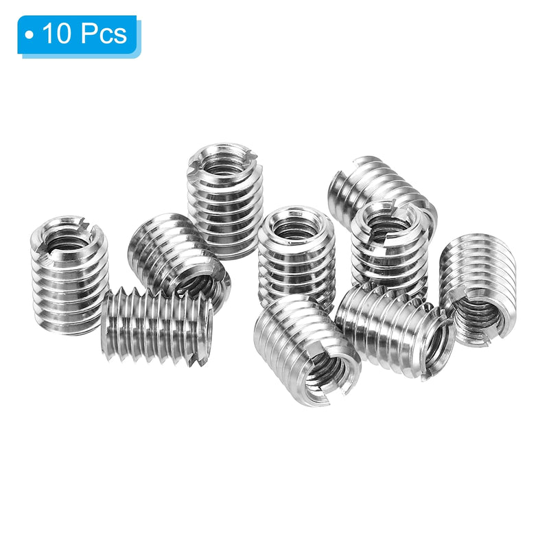 PATIKIL Thread Adapters Sleeve Reducing Nut, 10 Pcs M6*1 Male to M4*0.7 Female Repairing Insert Nut Screw Reducer Conversion Stainless Steel Fastener 8mm M4xM6x8mm