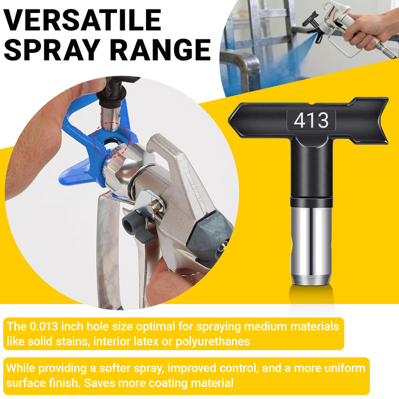 413 TrueAirless Paint Spray Tip Reversible Spray Tips, Easy Clean 413