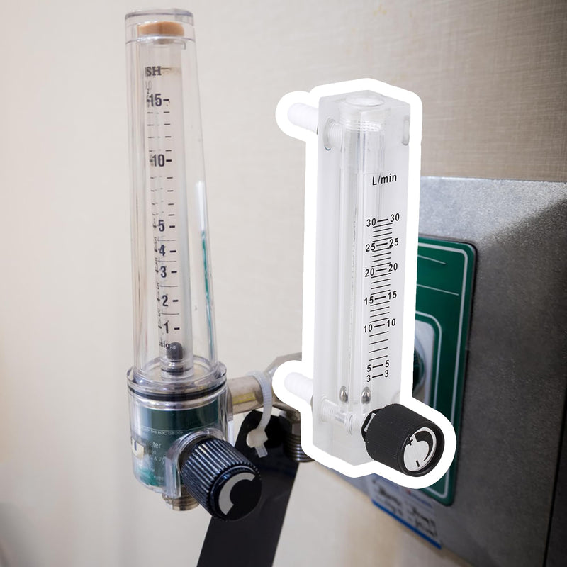 Acrylic &Plastic& Metal Gas LZQ-7 Flowmeter 3-30LPM with Control Valve for Air Flow 120x71.7x20mm