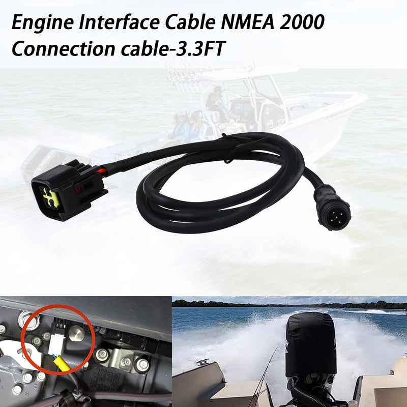 for Yamaha Outboard Engine Interface Cable NMEA2000 Connection,for Yamaha 2006 & Newer(3.3FT Long)