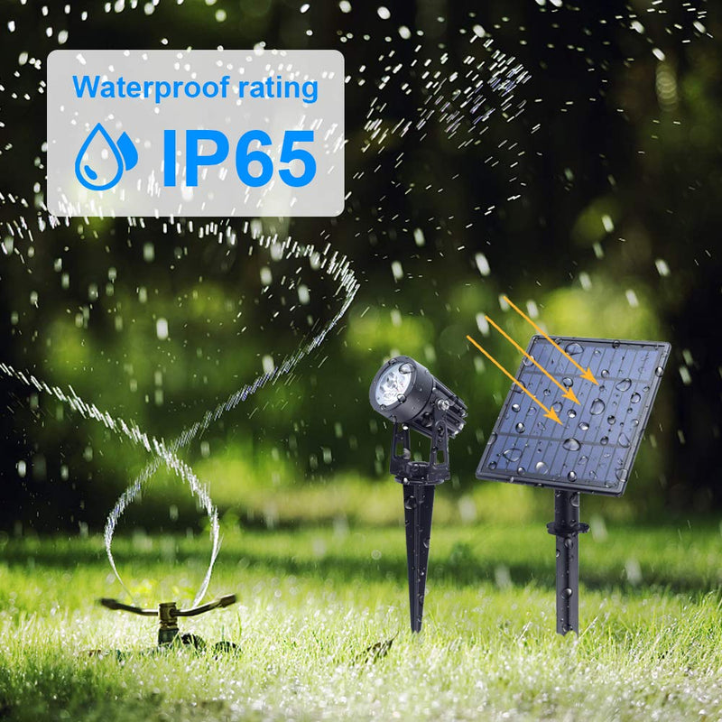 APONUO Metal Solar Spot Lights Outdoor with 9.8ft Cable Solar Powered Landscape Lighting Low Voltage IP65 Waterproof Auto On/Off for Outside Garden Yard Landscape Pathway Garage-Warm White(2-in-1) Warm White 2-IN-1