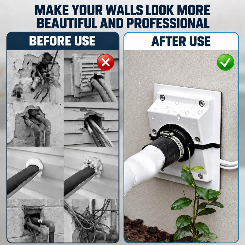 HVAC Wall Penetration & Line-Set Cover Kit White