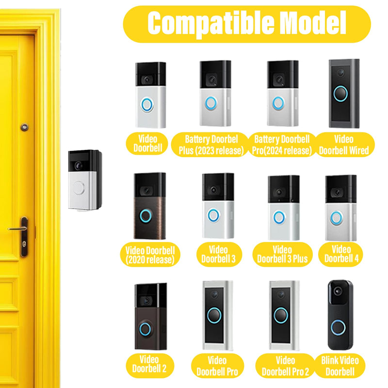 Adjustable 30 to 55 Degree Doorbell Angle Mount Compatible with Video Doorbell 1st / 2st / 3st / 4st / (2020 Release), Replacement Angle Adjustment Adapter Mounting Bracket Wedge Kit