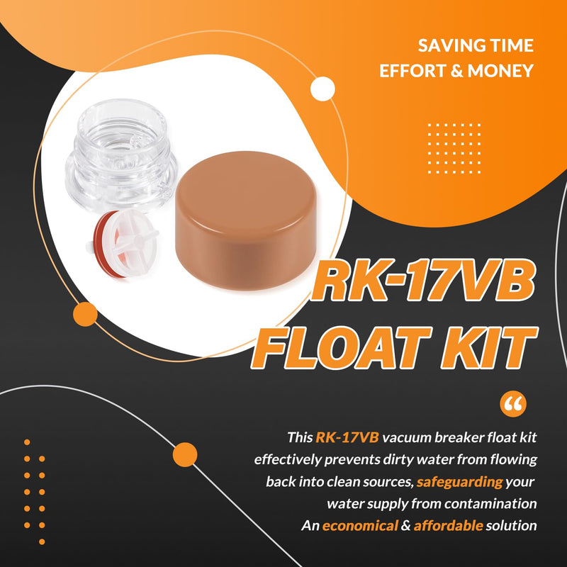 RK-17VB Vacuum Breaker Float Kit fit for Woodford Model 17, Freezeless Anti-Siphon Wall Faucet Repair Kit, 4 Pack RK-17VB