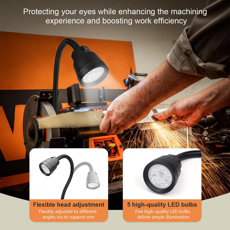SCOTTCHEN Bench Grinder Lamp 5W LED Light,Work light for bench grinders,bench Grinder lighting fixture-1 Pack