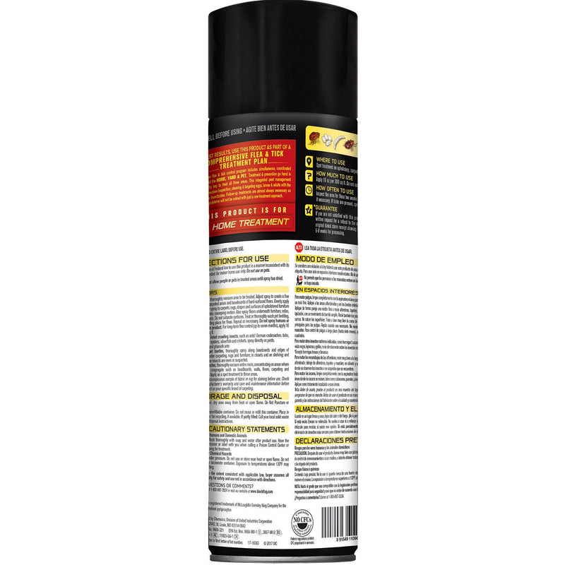 Black Flag Flea & Tick Killer for Upholstery & Pet Bedding Aerosol, 16-Ounce 16 Fl Oz (Pack of 1)