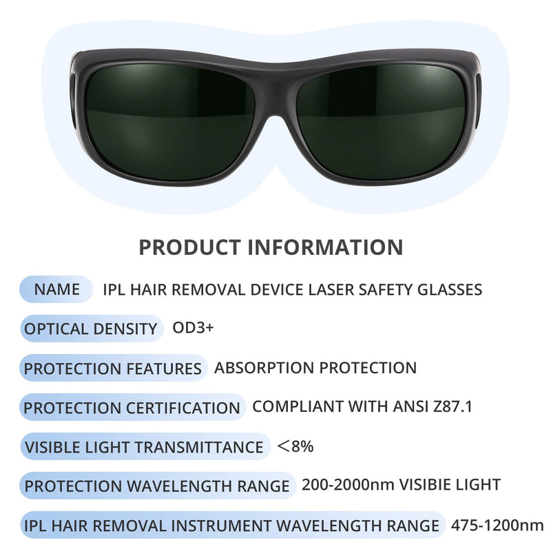 IPL Laser Safety Glasses 200nm-2000nm Protective Goggles for Laser Hair Removal and Cosmetology Operators with Eye Protection