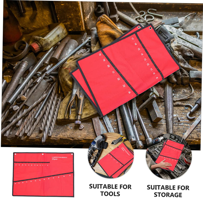 DOITOOL Tool Roll Bag 25 Slot Electrician Storage Holder Lightweight Canvas Wrench Organizer Portable Tool Storage for Repair and Maintenance