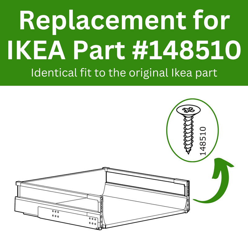 Spare Hardware Parts Replacement for IKEA Furniture Screw Chipboard Countersunk Screw TFX - Part #148510 | Chipboard Screw M4.0-1.8×15 Full Thread with PZD2 Recess | Pack of 24 148510