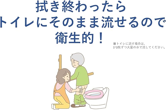 Large thick wipes that can be flushed down the toilet, Habinase, 40 pieces, nursing care, adults, elderly, citrus scent, non-alcoholic, 200 x 300 mm, made in Japan 1005634 - NewNest Australia