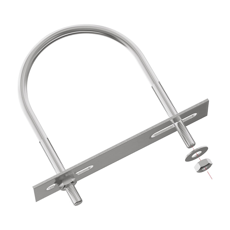 4 Sets 304 Stainless Steel Round Bend U-Bolts 2.36"(60mm) Inner Width 3.15"(80mm) Length M6 with Nuts, Frame Plate, Washers, Accessories for Boat Trailer Axle Sailboat Trailer 60×80mm(W*L)