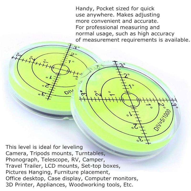 Bubble Spirit Level 60x12mm Degree Marked Surface Circular Level Round Levels Bubble Measuring Layout Tools A-color
