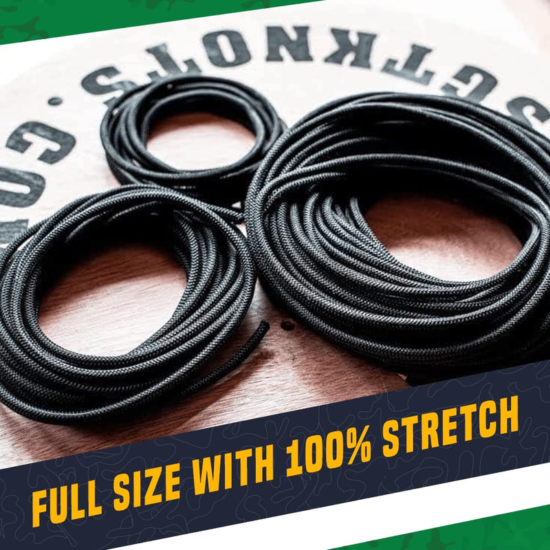 SGT KNOTS Diamond Grip Black Bungee Cord - 100% Stretch Elastic Cord and Absorbent Bungee Shock Cord for Camping, Kayak Deck, Crafting (3/32" x 100ft) 3/32 inch x 100 feet