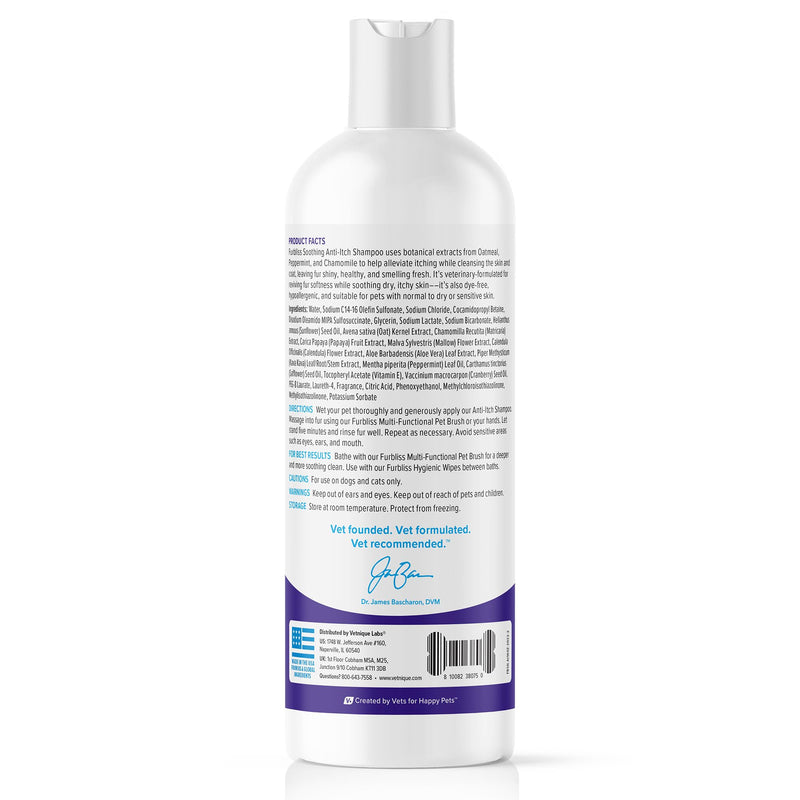 Vetnique Labs Furbliss Shampoo for Dogs with Itchy Skin, Hypoallergenic, Calming for Sensitive Skin Grooming Care Puppy Shampoo (Anti-Itch) Anti-Itch - PawsPlanet Australia