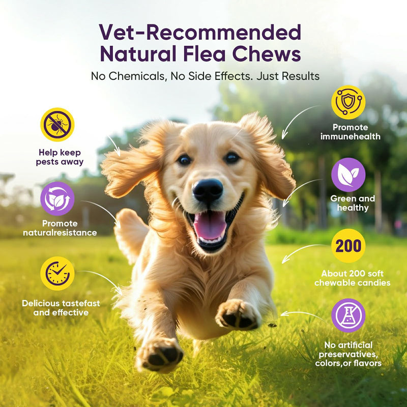 Fleas Ticks Treatment Dog Oral Chewables Support Supplement Breeds and Ages