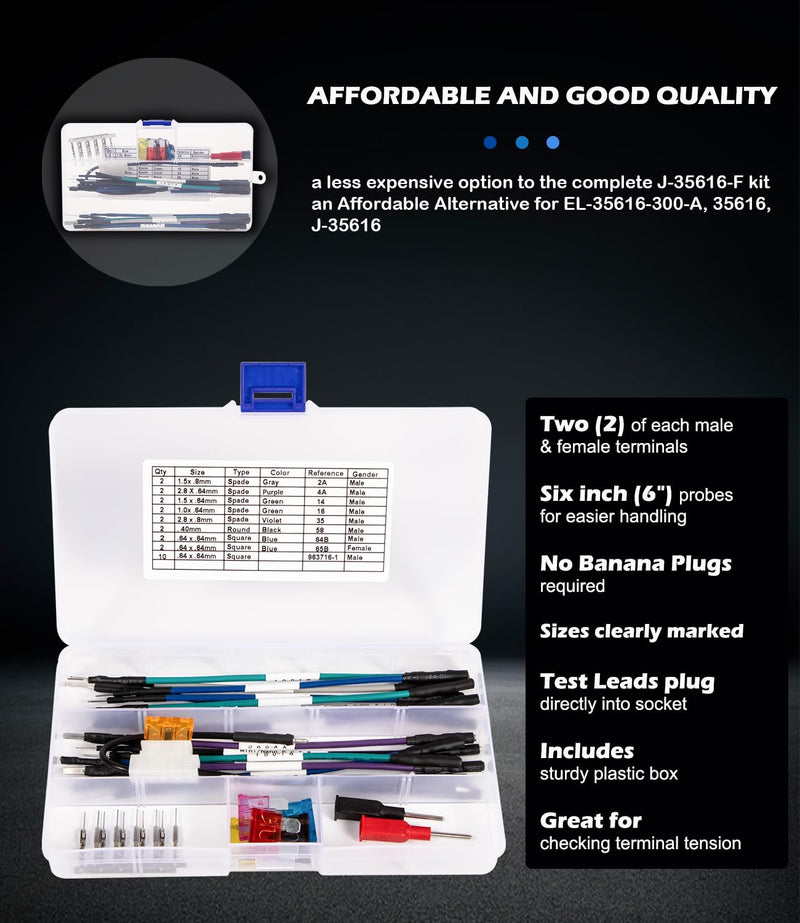 Yoursme J-35616, TP-300-A Terminal Probe Test Kit for GM Vehicles- an Affordable Alternative for EL-35616-300-A, 35616, J-35616 (Set of 26 with Box)