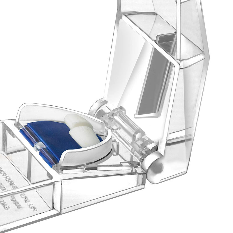 Pill Crusher and Pill Splitter Combo Package - MAXGRIND Lite Pill Grinder – Medication Crusher and Fine Powder Grinder - MAXSPLIT Pill Splitter - Pill Cutter for Small and Large Pills (Blue)