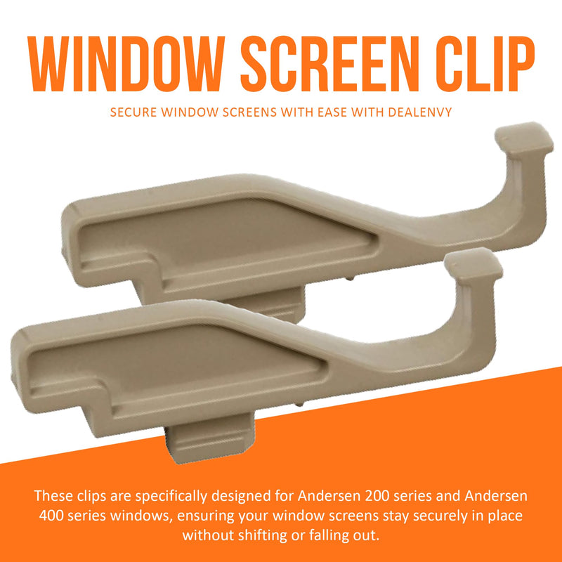 Full Screen Latch Compatible with Andersen 400 and 200 Series Double Hung and Gliding Windows from Year 2000 to Present - Replacement Clips for Windows and Door Screens (Pack of 12, White)