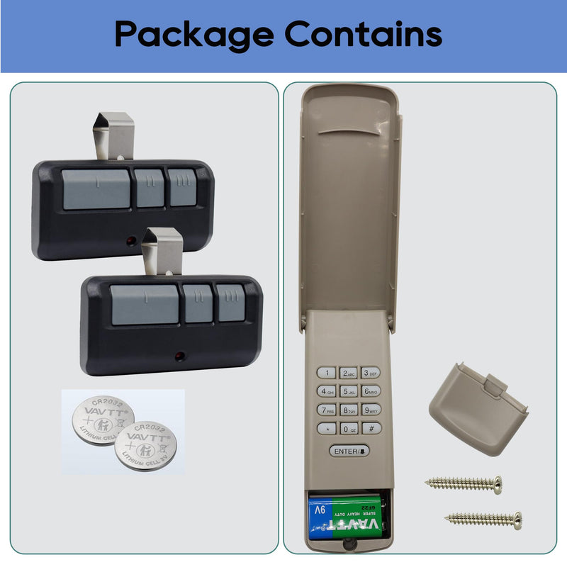 Universal Garage Door Opener Keypads & Remotes for Liftmaster Chamberlain Craftsman Openers Produced Since 1993, Replaces 877/878MAX 893MAX 893LM 373LM 971LM 877LM G940EV-P2 CMXZDCG440 877MAX & 893MAX