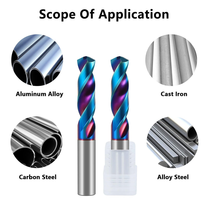 ‌AYCHOLIZ 3/8" Carbide CNC Drill Bit - 55 HRC 120° Point, Straight Shank Short-Length for Hardened Steel/Cast Iron, CNC Machines Only (Not for Hand Drills) 3/8 in