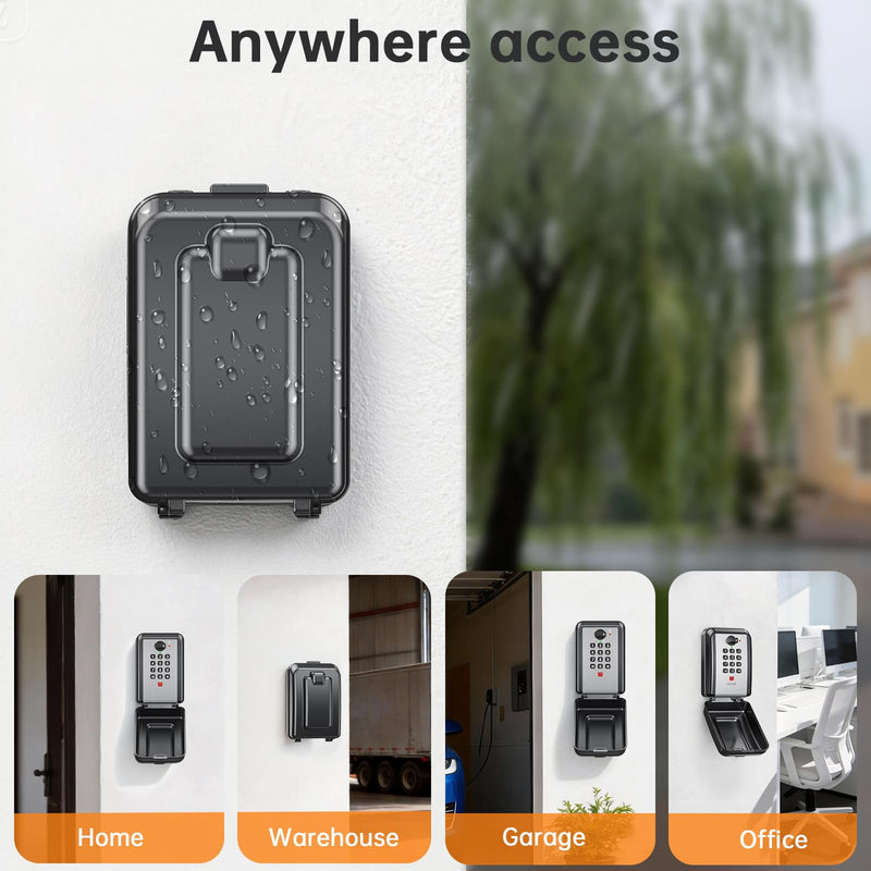 Key Lock Box,Customizable 12-Digit Combination,LockBox for Keys with Resttable Code,Large Capacity & Weatherproof Outside,hide a key Outdoor,Spare Key Wall Safe Storage for Home,Office,Garage Large MG8109