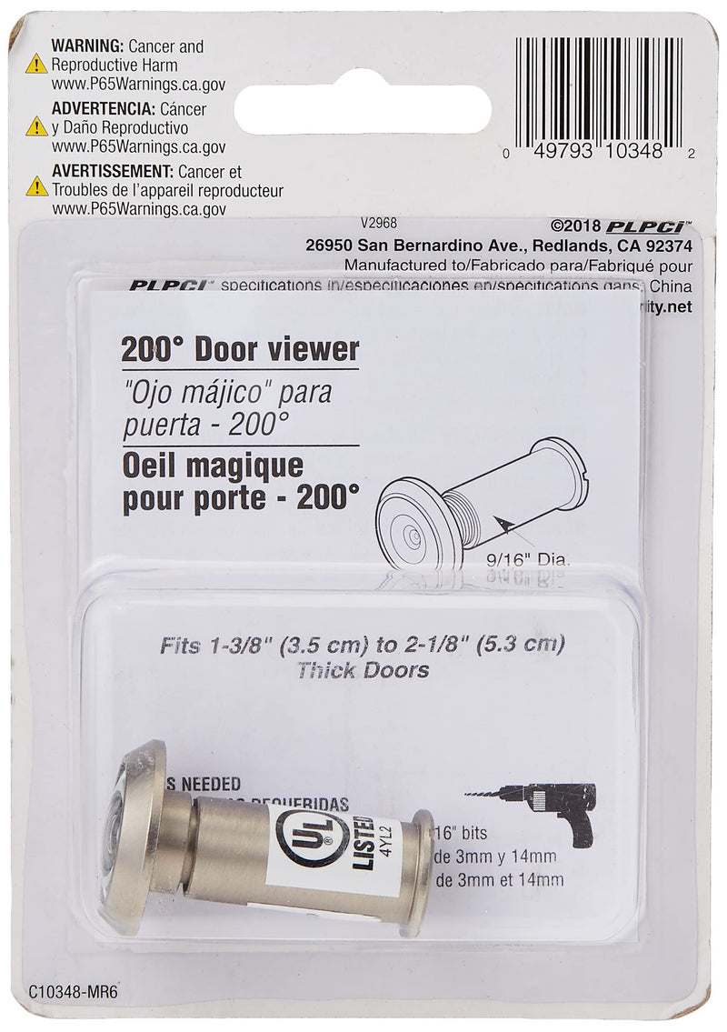 Prime-Line 0.56 in. Dia. 200 deg. Satin Nickel Brass Door Viewer