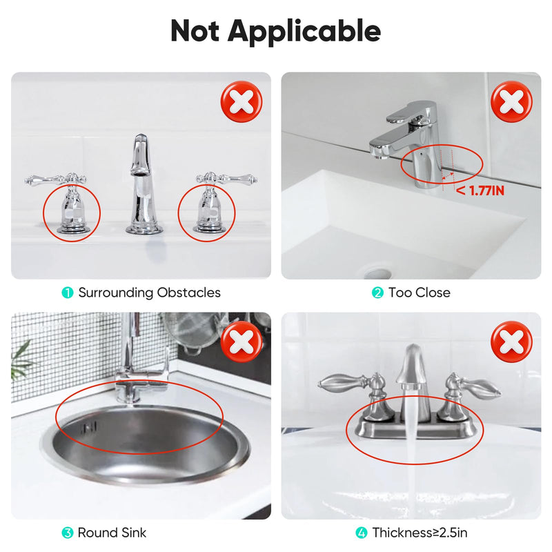 24 Inch Longer Faucet Mat for Kitchen Sink [5°Slope Fast Self-draining]Bathroom Kitchen Sink Splash Guard Silicone Sink Faucet Mat Splash Guard Kitchen Sink Area Tidy Splash Faucet Guard Draining Mat Black 24" x 5.5"
