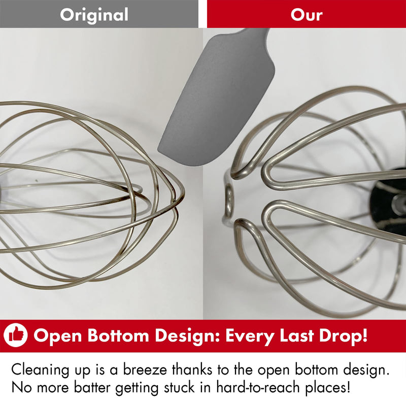 Heavy Duty Whisk Attachment for KitchenAid 4.5-5QT Tilt-Head Stand Mixers- Extra Thick Stainless Steel Wire Whip for Fast Whipping, Commercial Grade for Large Batches, Dishwasher Safe(Replaces K45WW) WW5