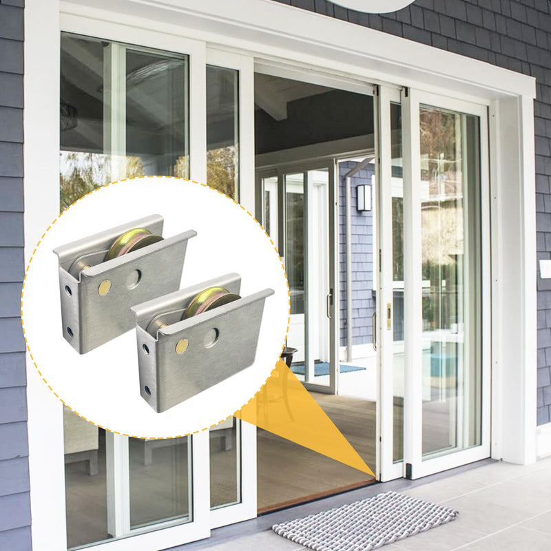 Roller Sliding kit 0C5Y00P0 Patio Door Rollers Replacement，Compatible with P-Ella Patio Sliding Doors, 2 Pack,1-1/2" Steel Ball Bearing Sliding Door Rollers，Adjustable Roller Height