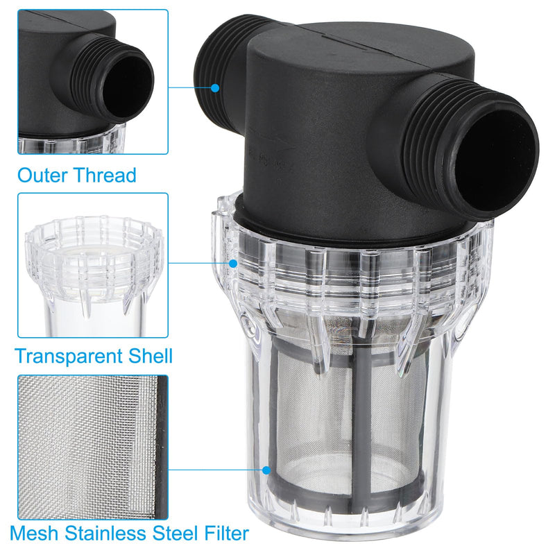 PATIKIL G1" Water Pump Strainer Filter, Pipe Water Pump Strainer with 100 Mesh Stainless Steel Filter Screen for Garden G1"