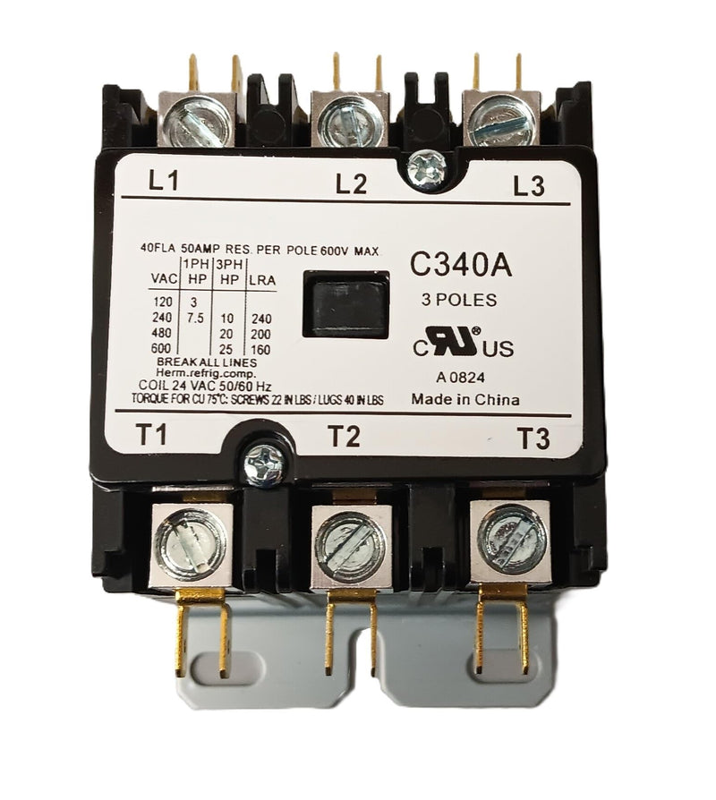 Packard 3 Pole 40 Amp 24 Vac Contactor C340A