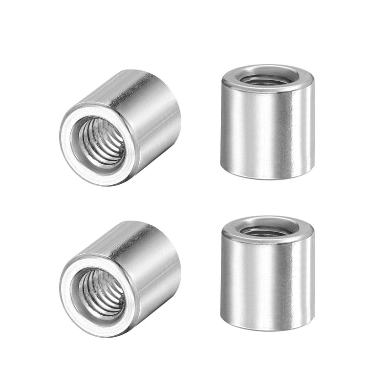 uxcell Round Weld Nuts, M6 x 10mm x 10mm Weld On Bung Female Nut Threaded - 201 Stainless Steel Insert Weldable 4pcs M6x10mmx10mm