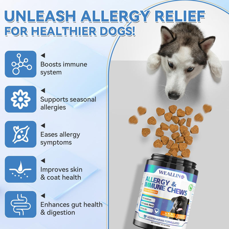 WEALLIN Dog Vitamins & Dog Allergy Relief Chews