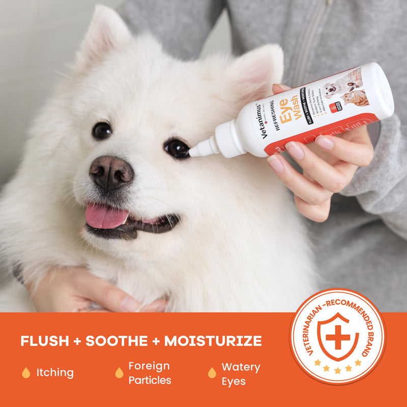 Eye Wash 150ml/5 fl.oz for Dogs, Cats, and Livestock Flush Soothe and Moisturize Reduces Tear Staining 1 Piece