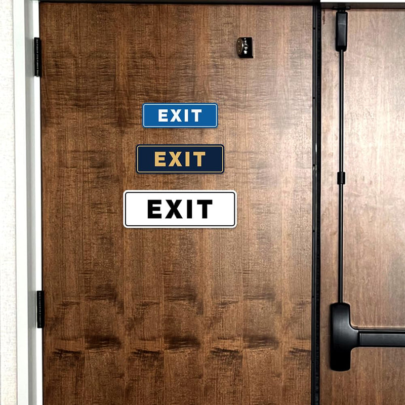 All Quality Standard Exit Wall or Door Sign | Durable Plastic and Easy Installation | Double-Sided Foam Adhesive Tape - Black - Small (1 Pack) 2 x 6" - Small (1 Pack)