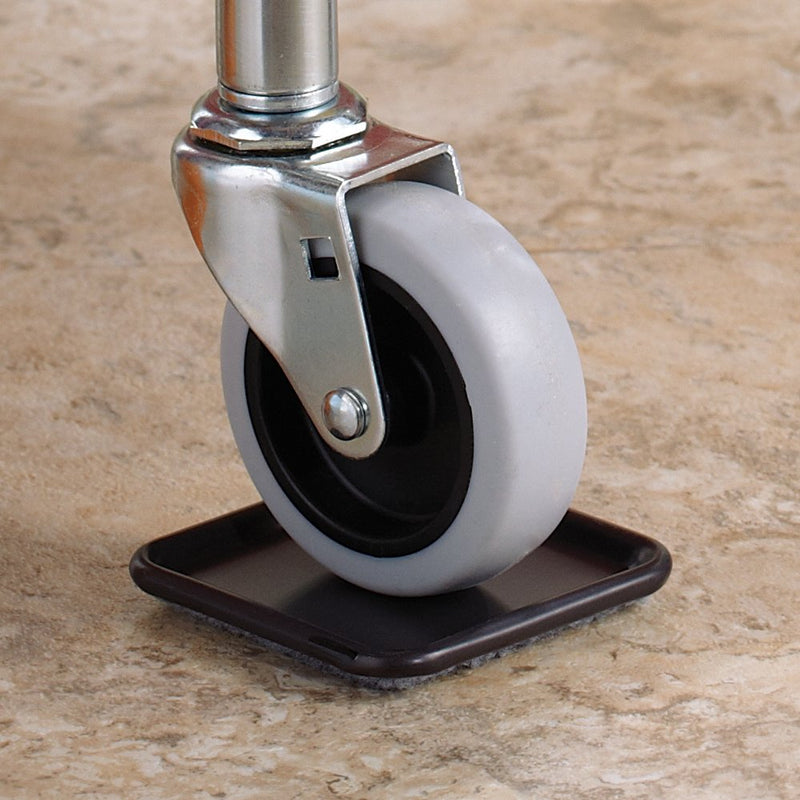 SoftTouch 2 1/2" Square Reusable Carpet Bottom Furniture Caster Cups to Protect Hardwood, Tile or Laminate Floors, Brown/Gray (12 Pack) 2-1/2 Inch Value Pack