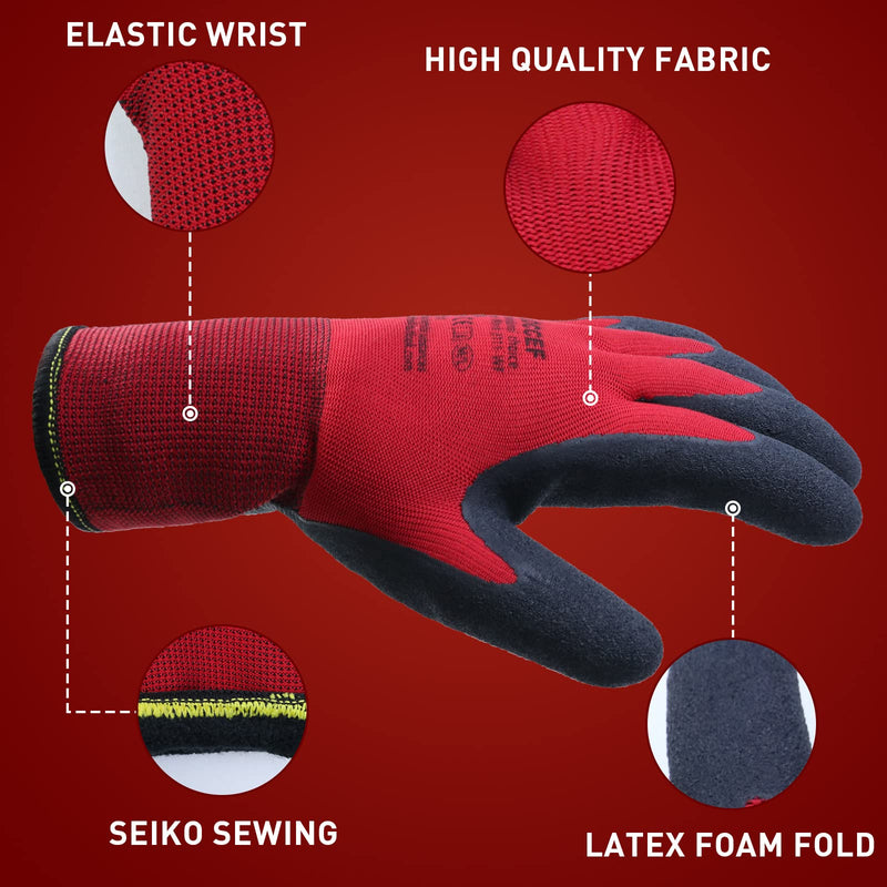 2 Pairs Winter Work Gloves for Men and Women, Freezer Gloves for Work Below Zero, Thermal Insulated, Super Grip Large (Pack of 2)