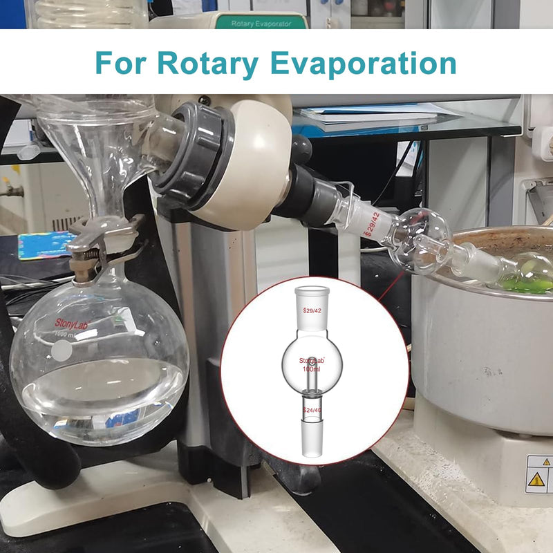 stonylab Rotary Evaporator Bump Trap 24/40 Outer Upper Joint, 24/40 Standard Taper Inner Lower Joint, 250 ml