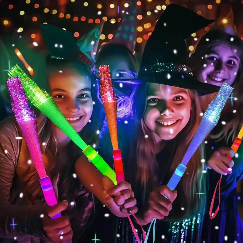 Glow Fiber Optic Wands Sticks LED Light up Wands Bulk,Glow in the dark Party Supplies Favor Flashing Sticks Included Batteries for Birthday Holiday Party Wedding Valentines Day Toys for Kids Him Hers 36PC Fiber Optic