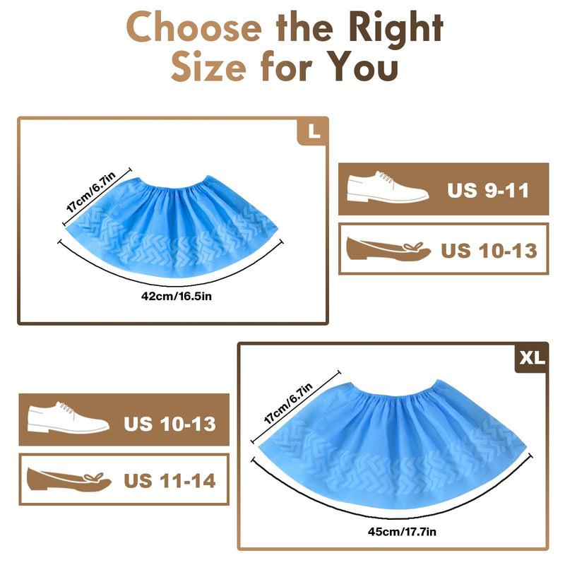 Shoe Covers Disposable Non-slip,Durable & Recyclable Booties for Shoes Covers,Foot Covers for Shoes Disposable,Stretchable Fits Up to Size 13 US Men,X-Large 50 Count