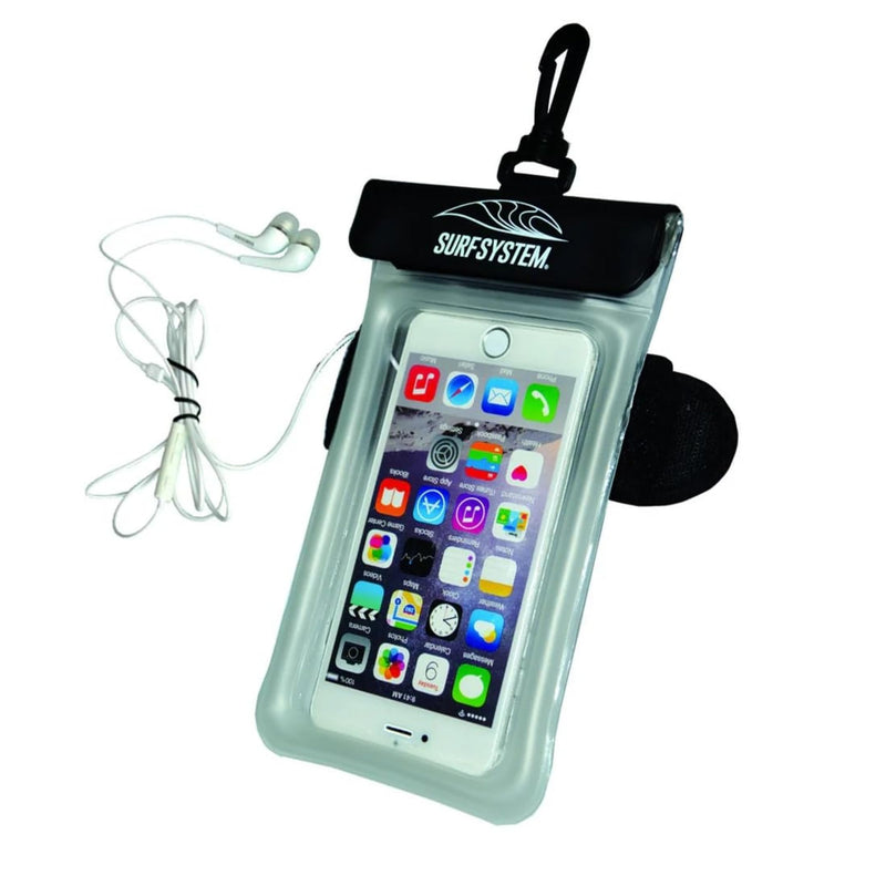SURF SYTSTEM Floating Waterproof Pouch, w/Neoprene Armband + Audio Jack for Smartphone + Screen Touch Functionality - Drybag Case, iPhone, Android for Surfing, Bodyboarding, Fishing, Boating, Kayaking
